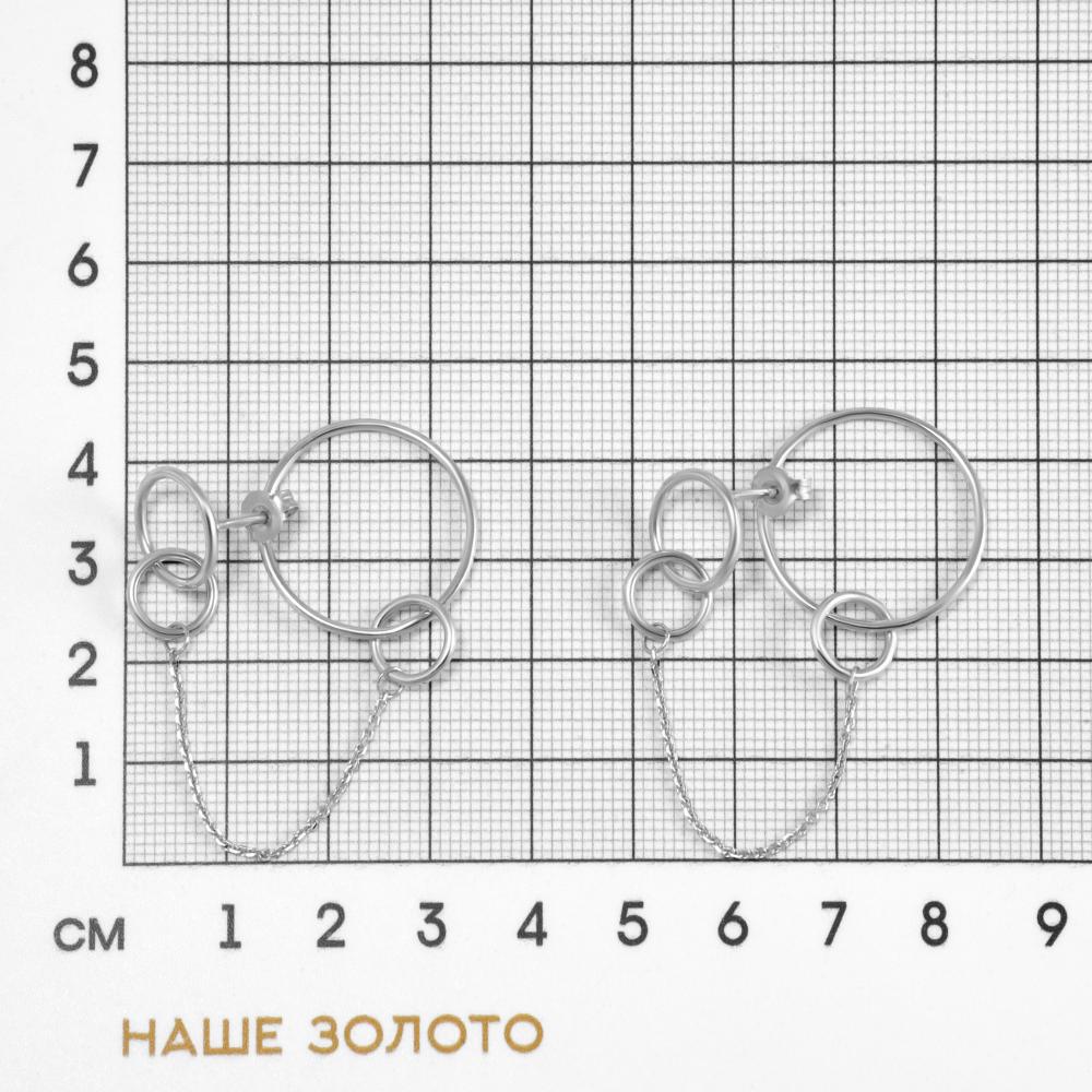 Серебряные серьги гвоздики Krastsvetmet КЯНС22-392-3