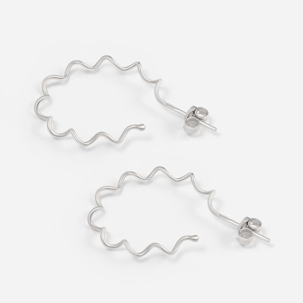 Серебряные серьги гвоздики Krastsvetmet КЯНС22-1846-3