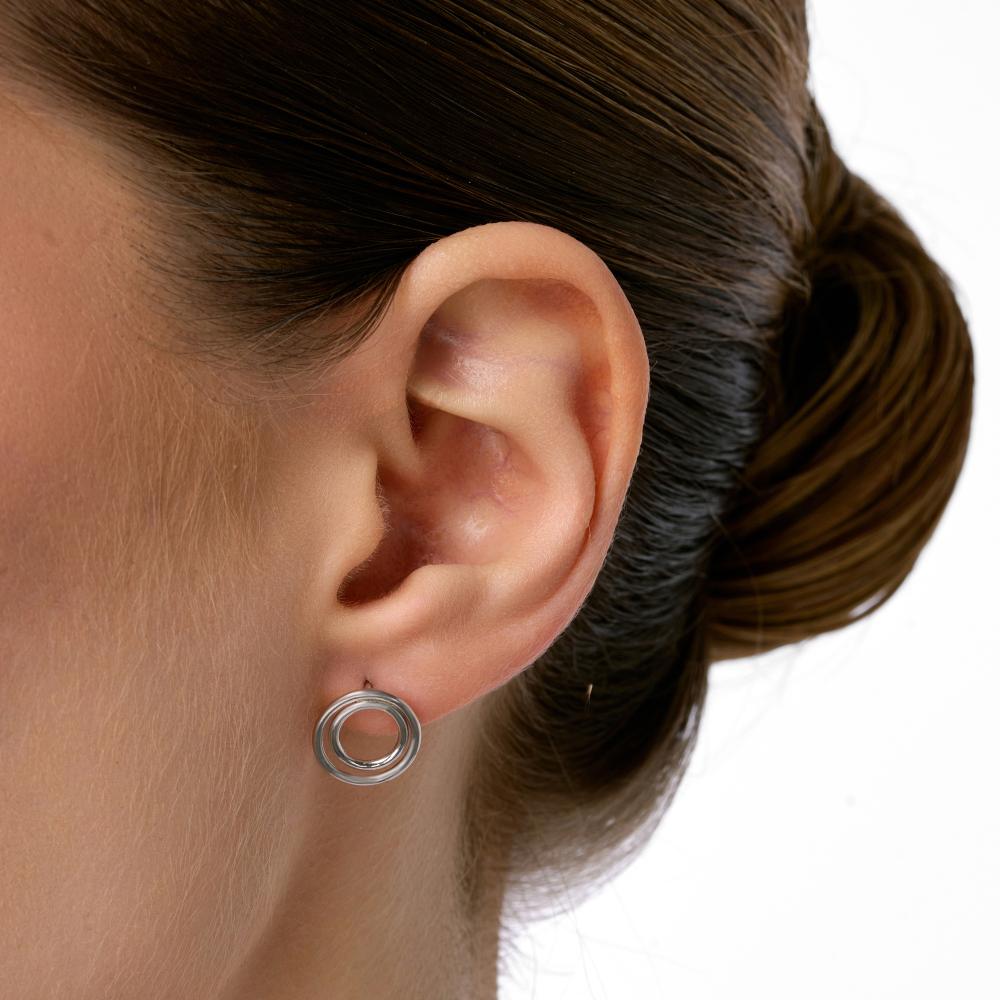 Серебряные серьги гвоздики Krastsvetmet КЯНС22-1824-3