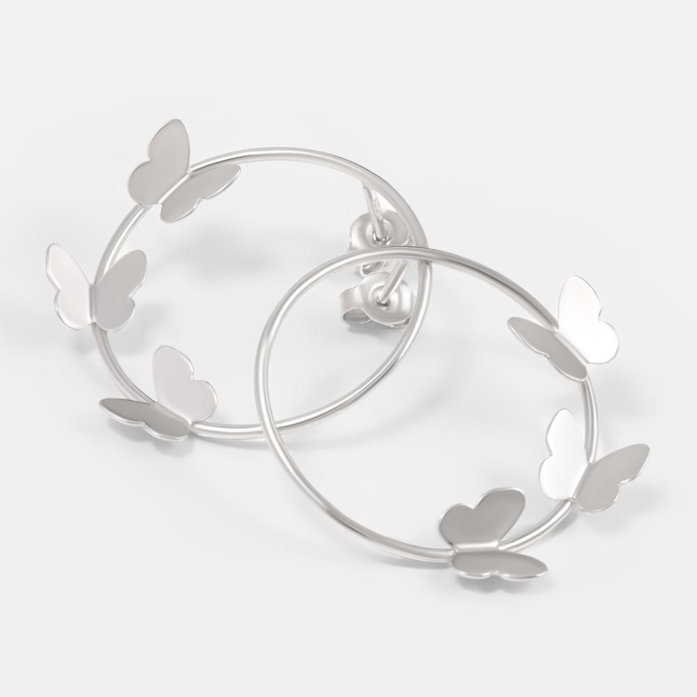 Серебряные серьги гвоздики Krastsvetmet КЯНС22-1842-3