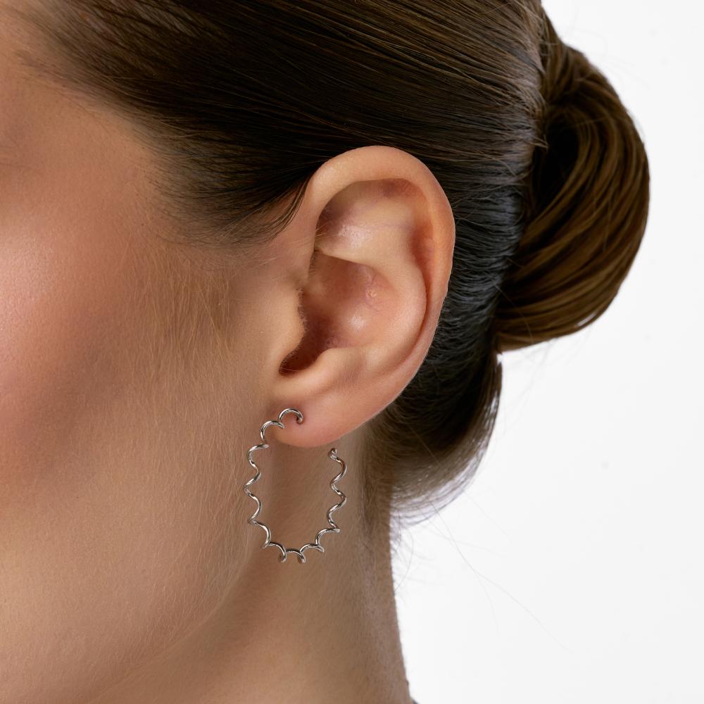 Серебряные серьги гвоздики Krastsvetmet КЯНС22-1845-3
