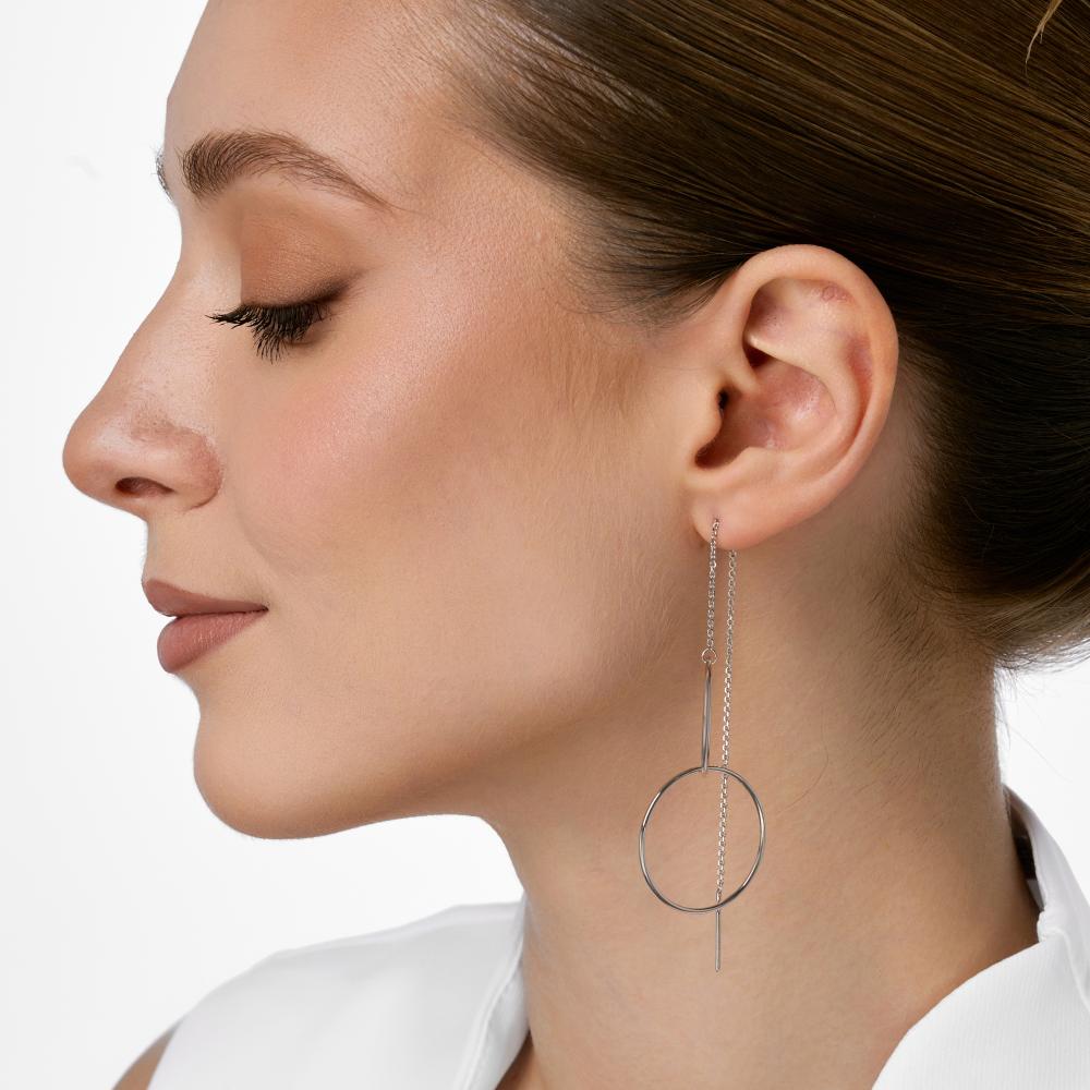 Серебряные серьги протяжки Krastsvetmet КЯНС22-367-3