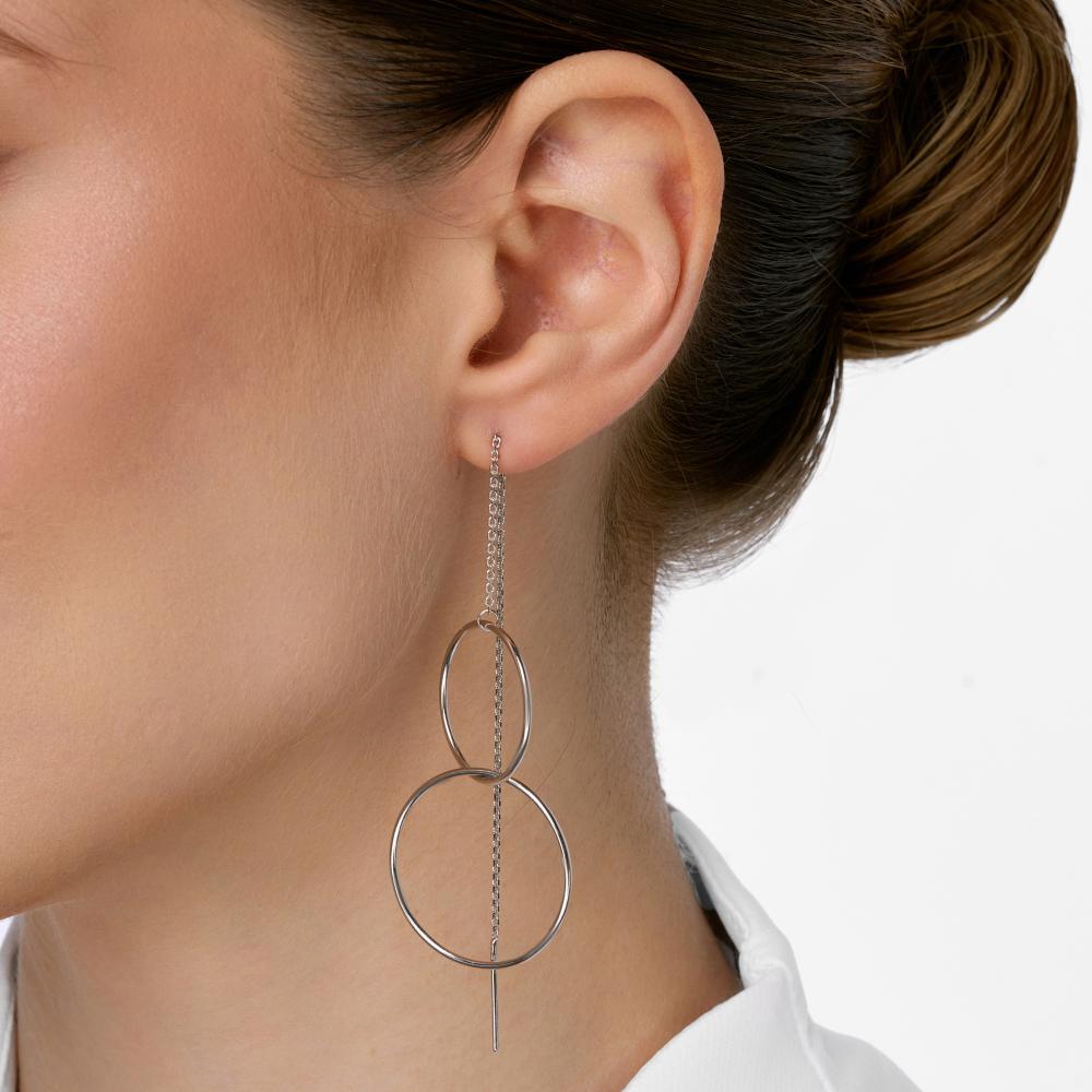 Серебряные серьги протяжки Krastsvetmet КЯНС22-367-3