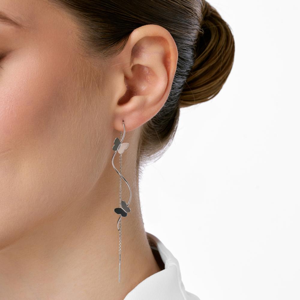 Серебряные серьги протяжки Krastsvetmet КЯНС22-1831-3