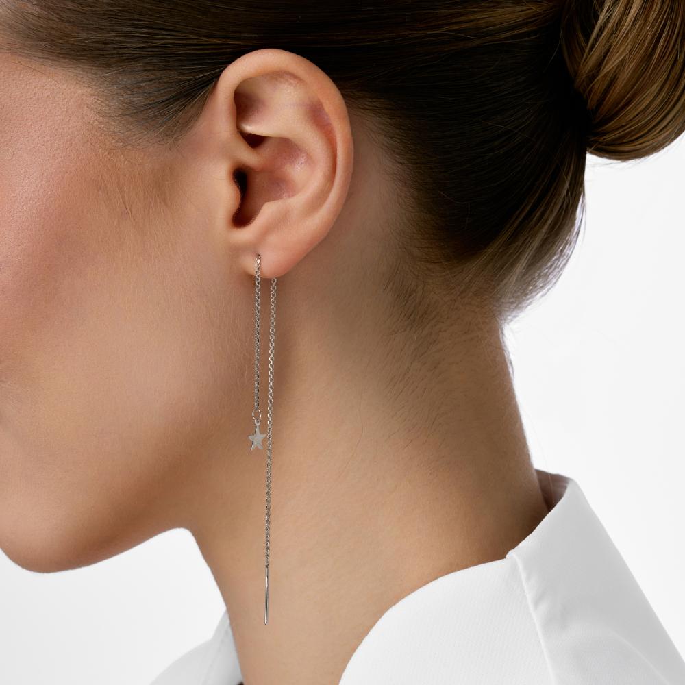 Серебряные серьги протяжки Krastsvetmet КЯНС22-396-3