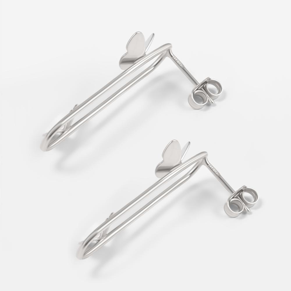 Серебряные серьги гвоздики Krastsvetmet КЯНС22-1830-3