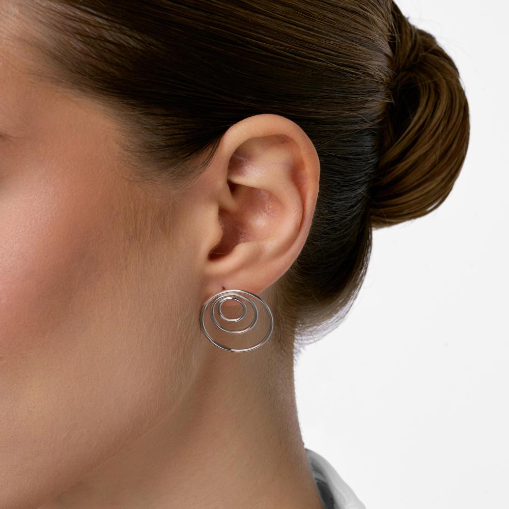 Серебряные серьги гвоздики Krastsvetmet КЯНС22-1823-3