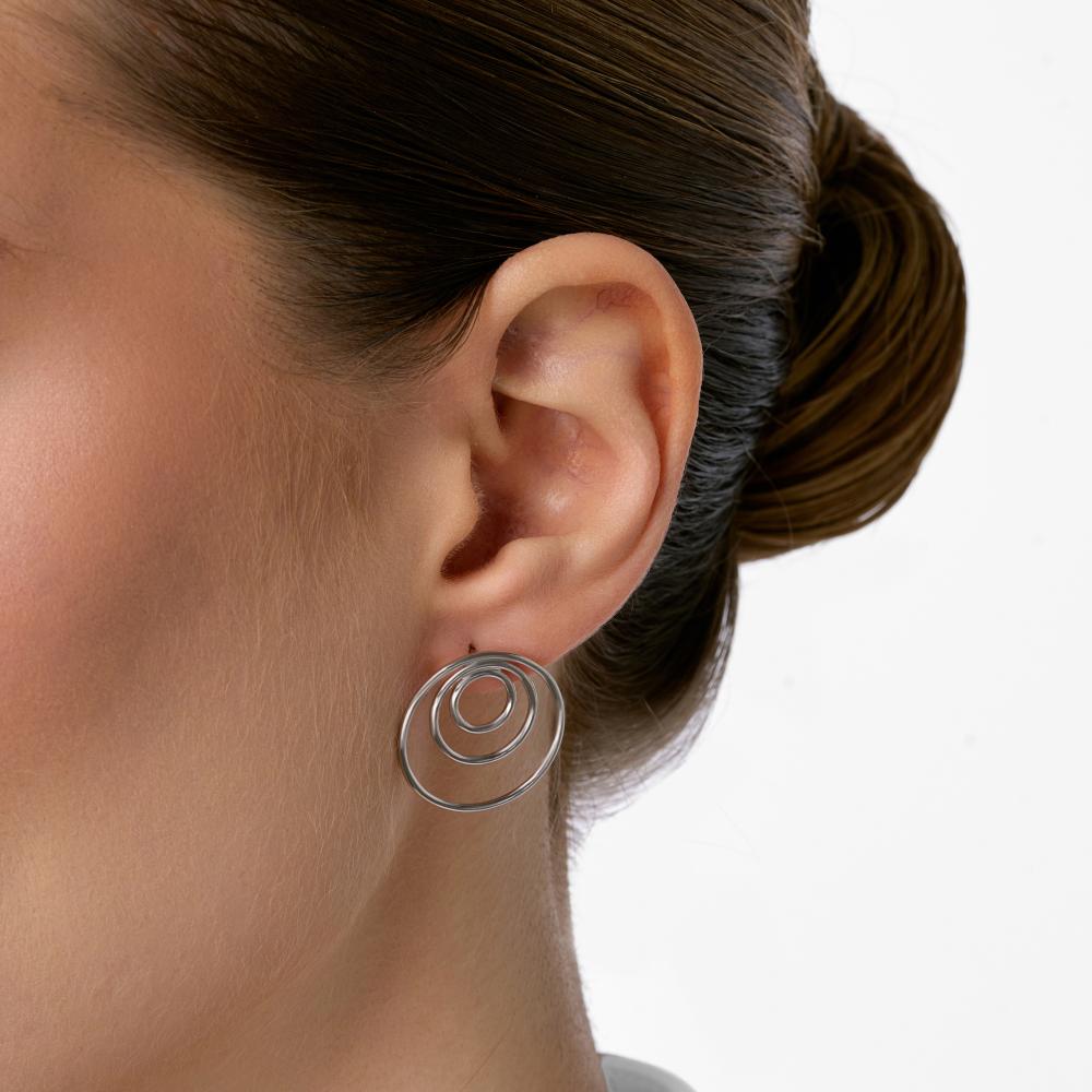 Серебряные серьги гвоздики Krastsvetmet КЯНС22-1823-3
