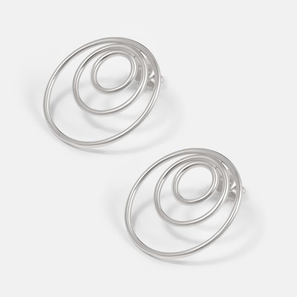 Серебряные серьги гвоздики Krastsvetmet КЯНС22-1823-3