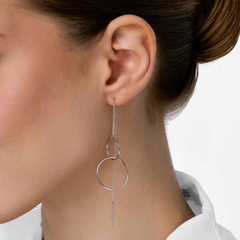 Серебряные серьги протяжки Krastsvetmet КЯНС22-366-3