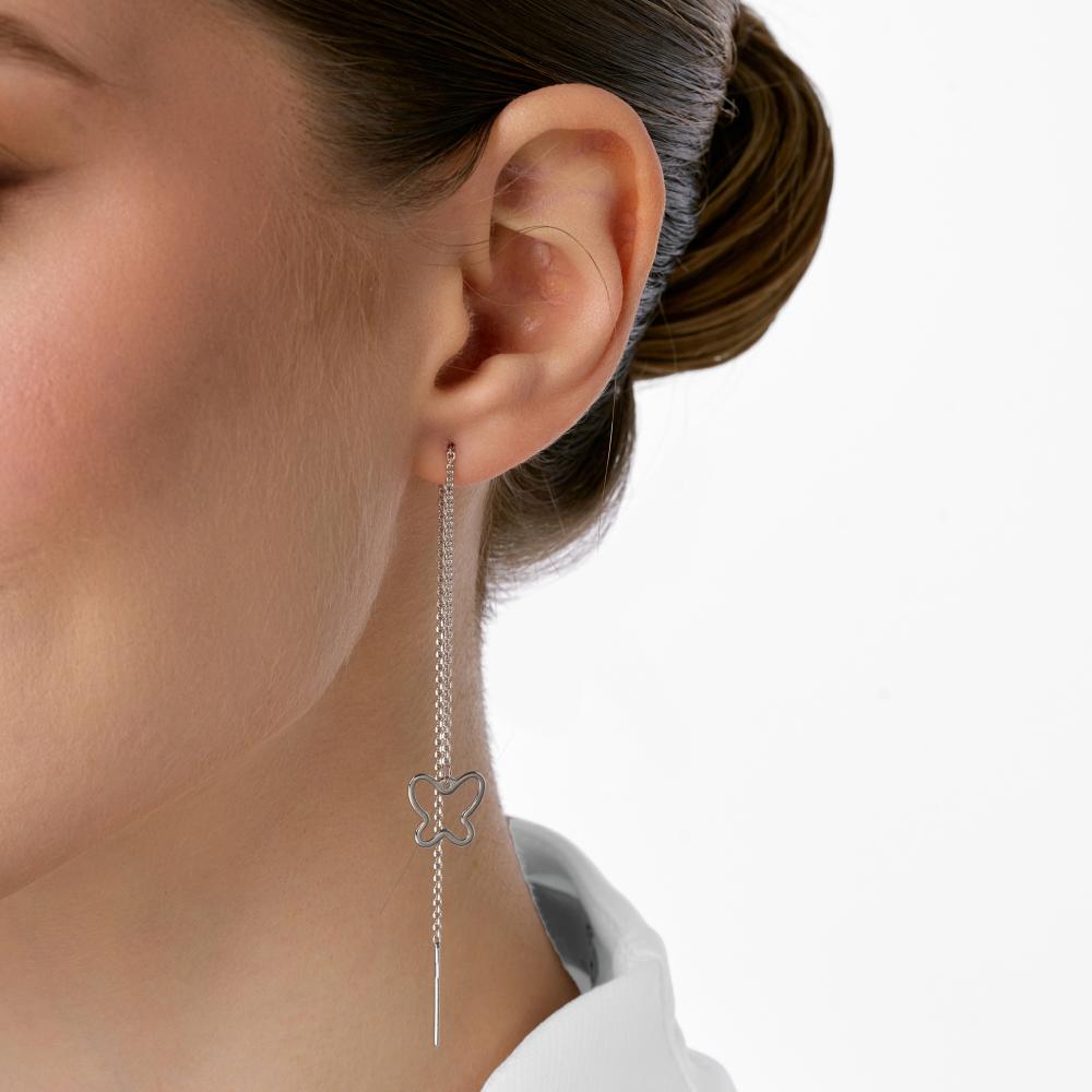 Серебряные серьги протяжки Krastsvetmet КЯНС22-397-3