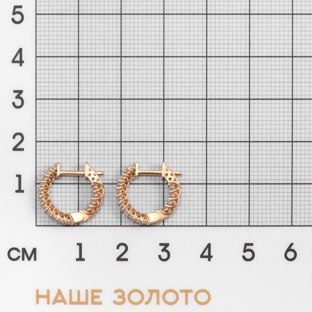 Золотые серьги конго Альтеза из красного золота 585 пробы А920281