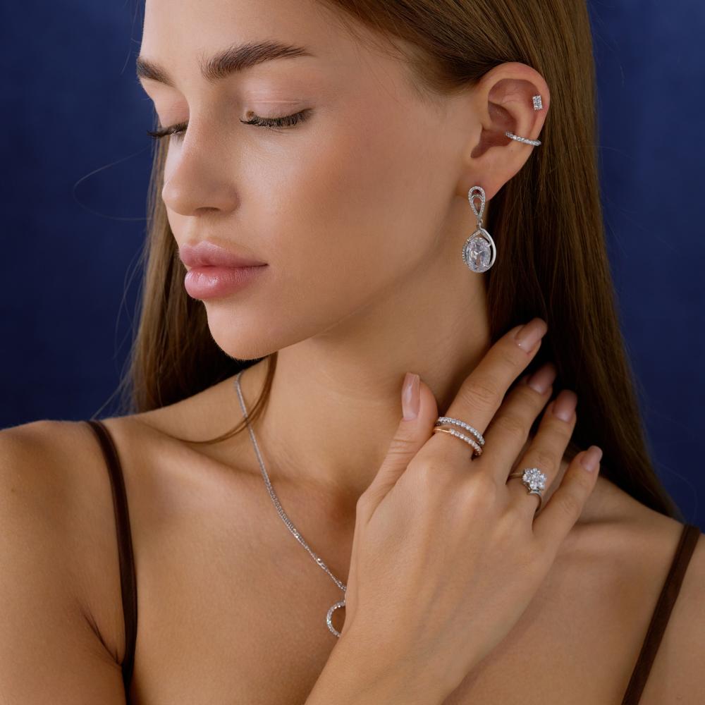 Серебряные серьги подвесные Альтеза А9С20270бц