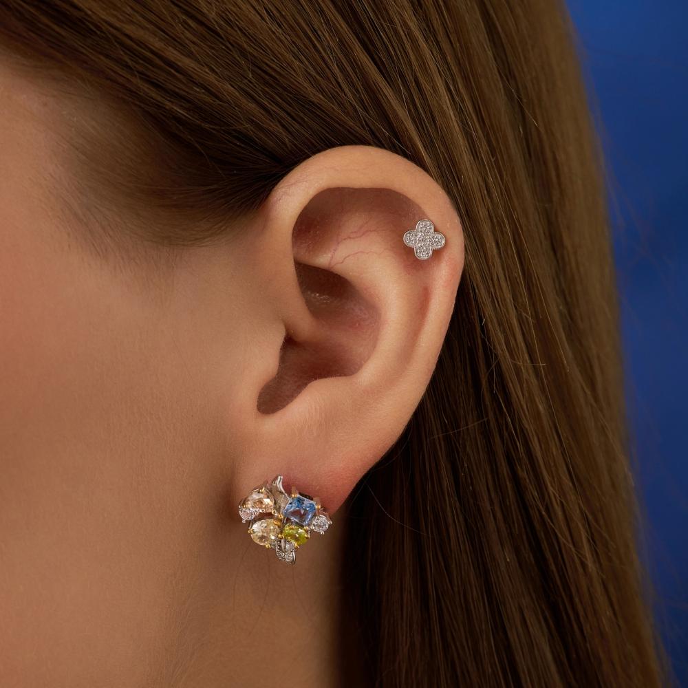 Серебряные серьги гвоздики  СЙБУТЕ309-2