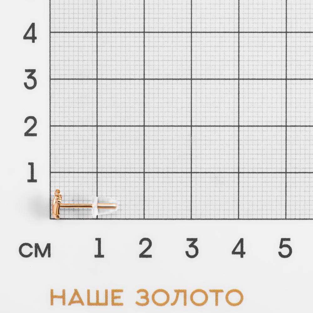 Золотые серьги гвоздики Efremof из красного золота 585 пробы ЮПС11221384