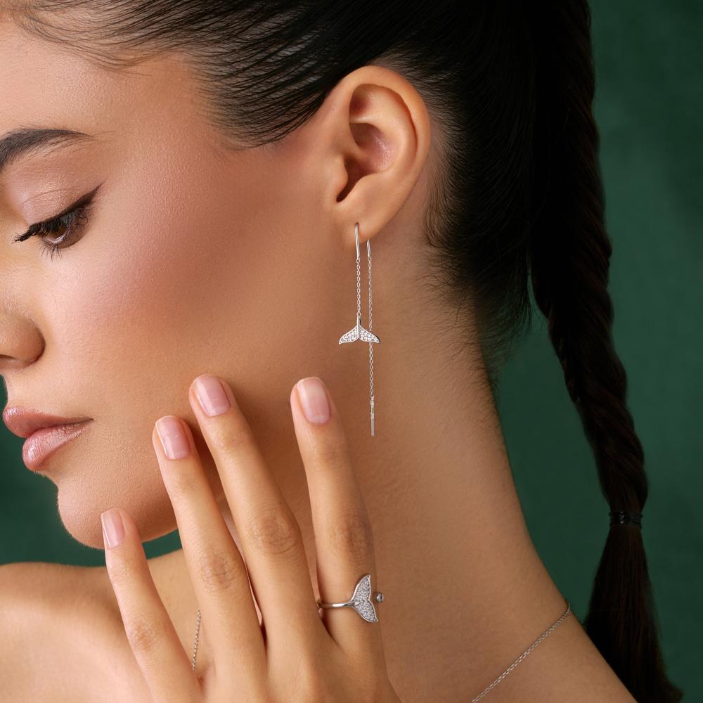 Серебряные серьги протяжки  ДИ94-123-00011-1