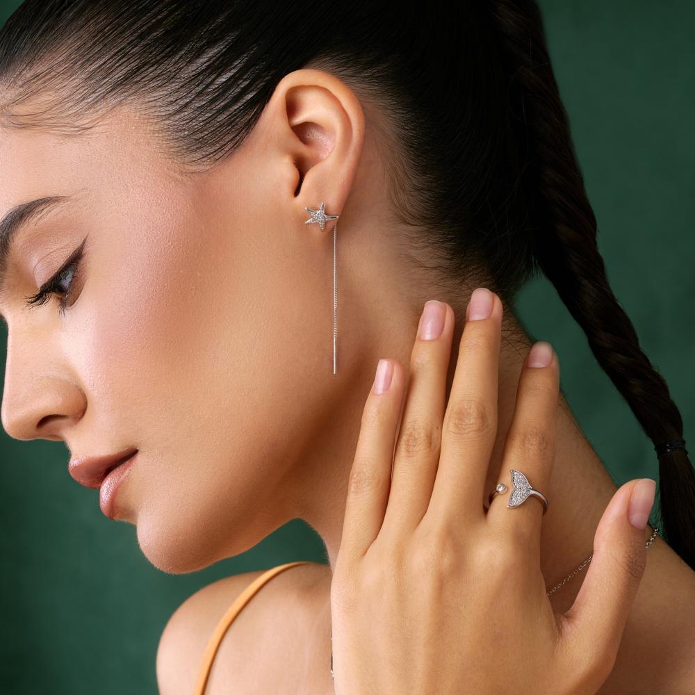Серебряные серьги протяжки  ДИ94-123-00009-1