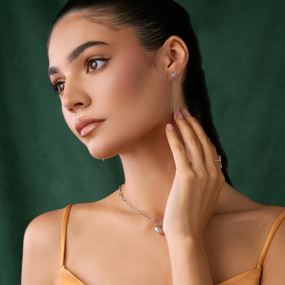 Серебряные серьги протяжки  ДИ94-123-00009-1