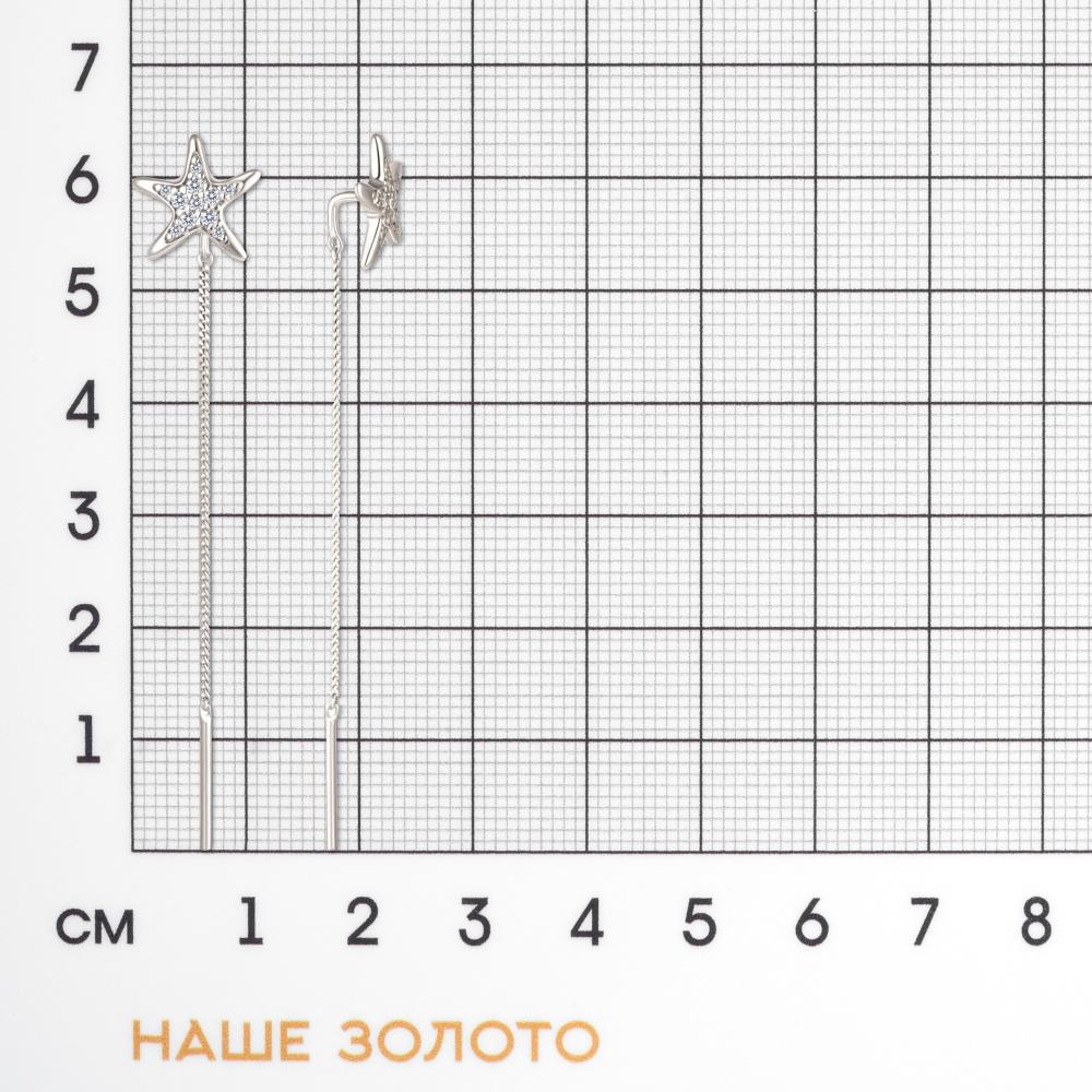 Серебряные серьги протяжки  ДИ94-123-00009-1