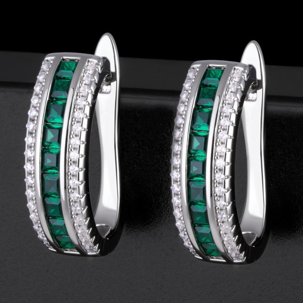 Серебряные серьги  ПУСЛ-Е1479-5-Х-В-НЦЕ-Х-В
