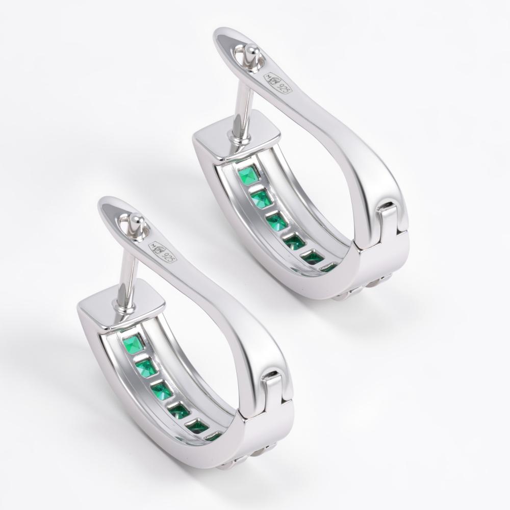 Серебряные серьги  ПУСЛ-Е1479-5-Х-В-НЦЕ-Х-В
