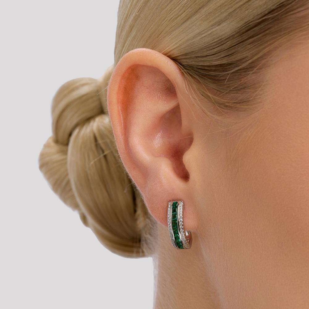 Серебряные серьги  ПУСЛ-Е1479-5-Х-В-НЦЕ-Х-В