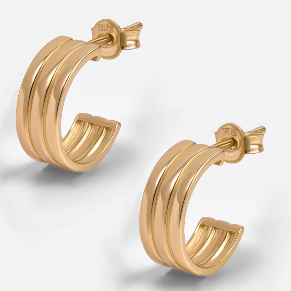 Золотые серьги гвоздики New gold из красного золота 585 пробы НЮ09976507010000000