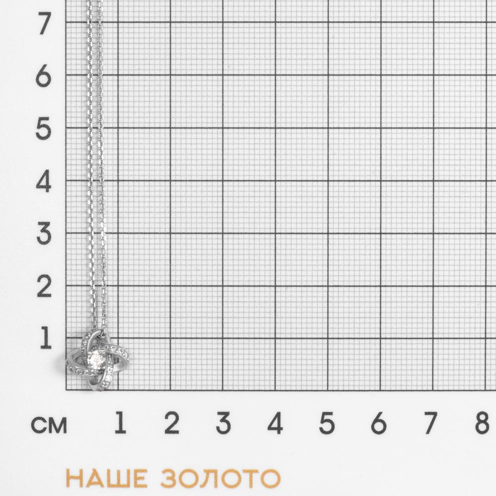 Серебряное колье Эффект  со вставками (фианит) ЭФС32-927Ф, размеры от 40 до 45