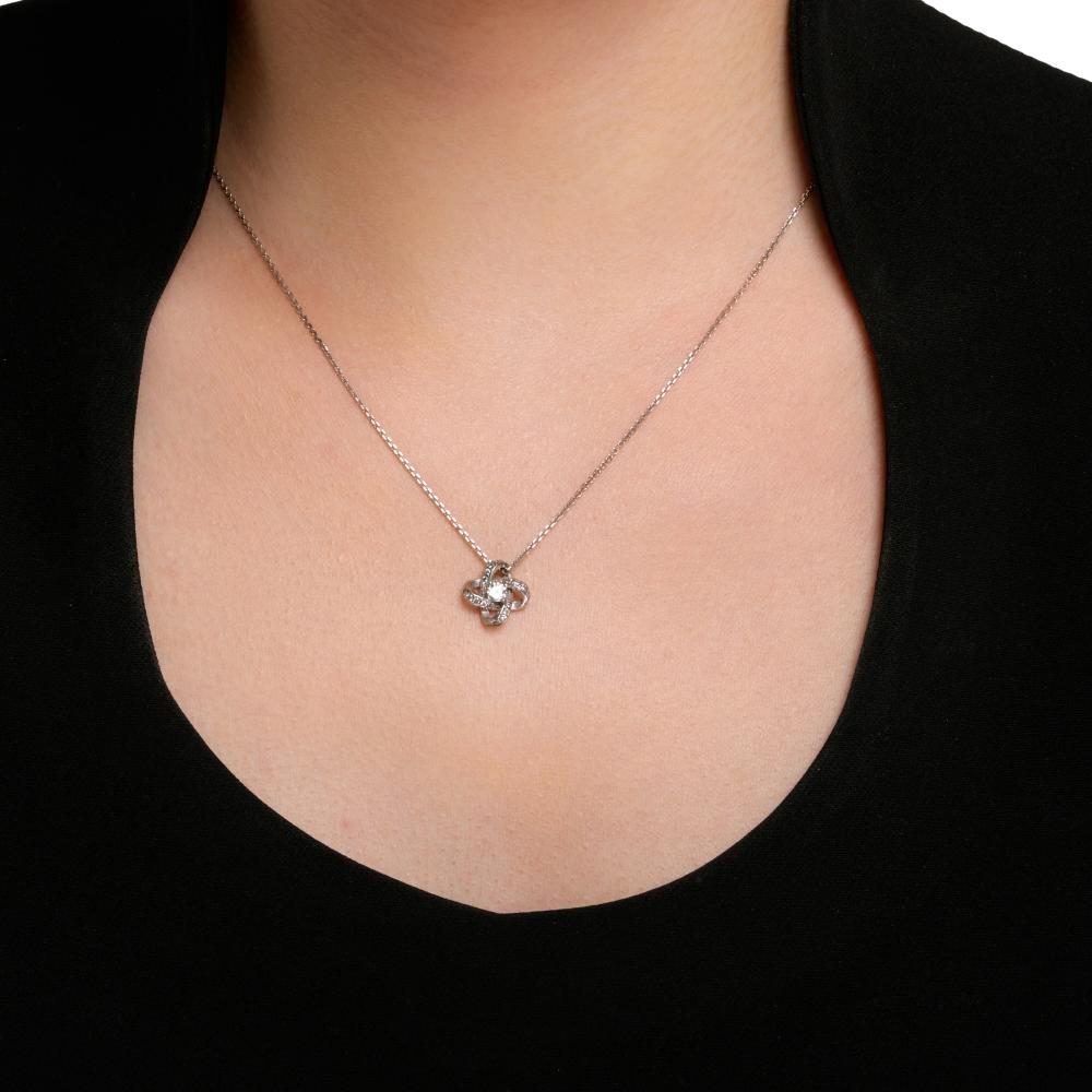 Серебряное колье Эффект  со вставками (фианит) ЭФС32-927Ф, размеры от 40 до 45