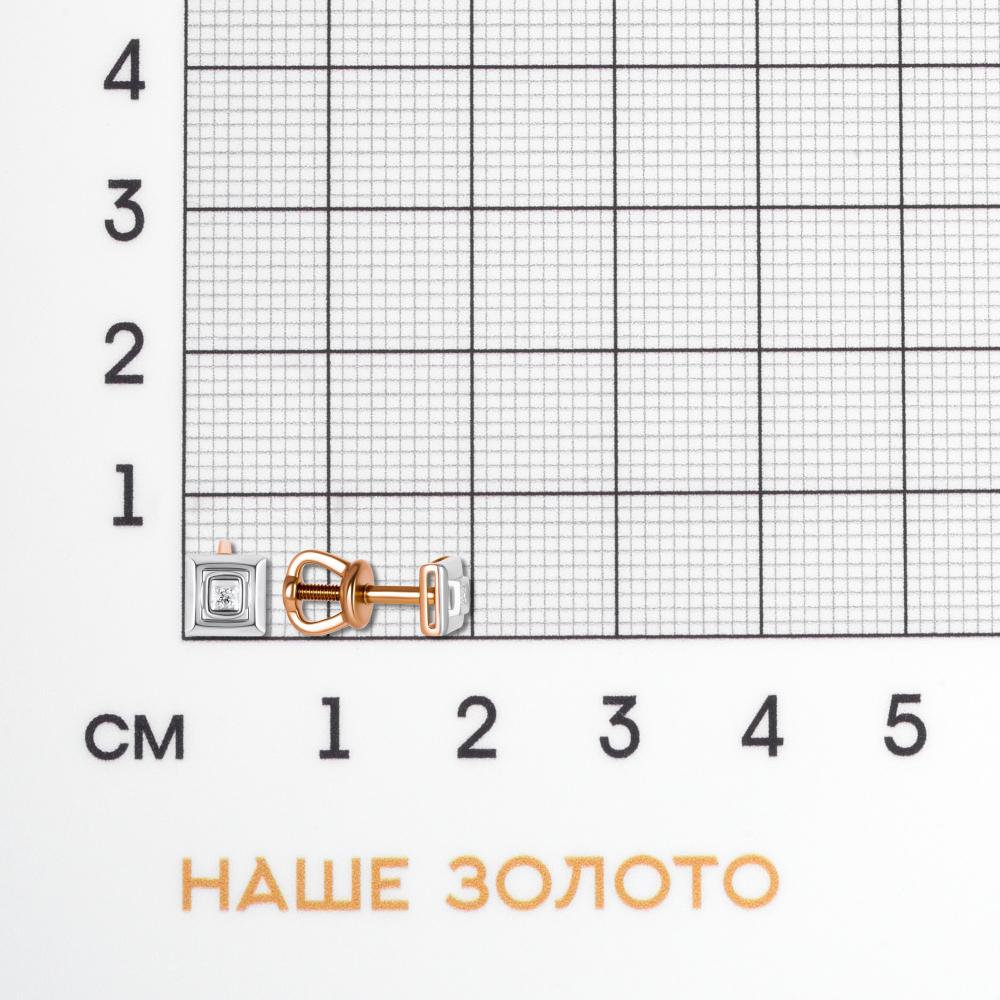 Золотые серьги гвоздики Империал из красного золота 585 пробы ИМС03790К-120