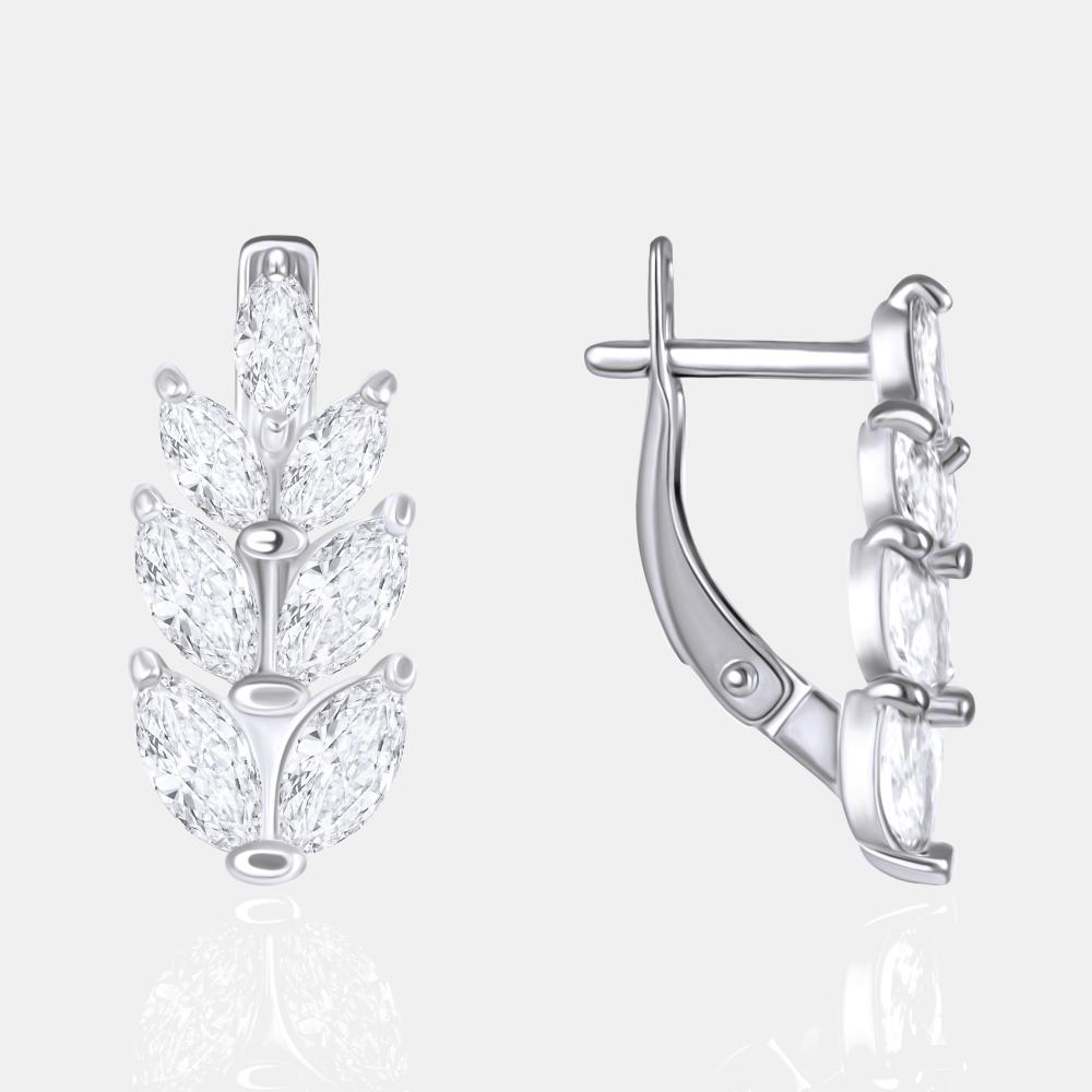 Серебряные серьги с фианитами