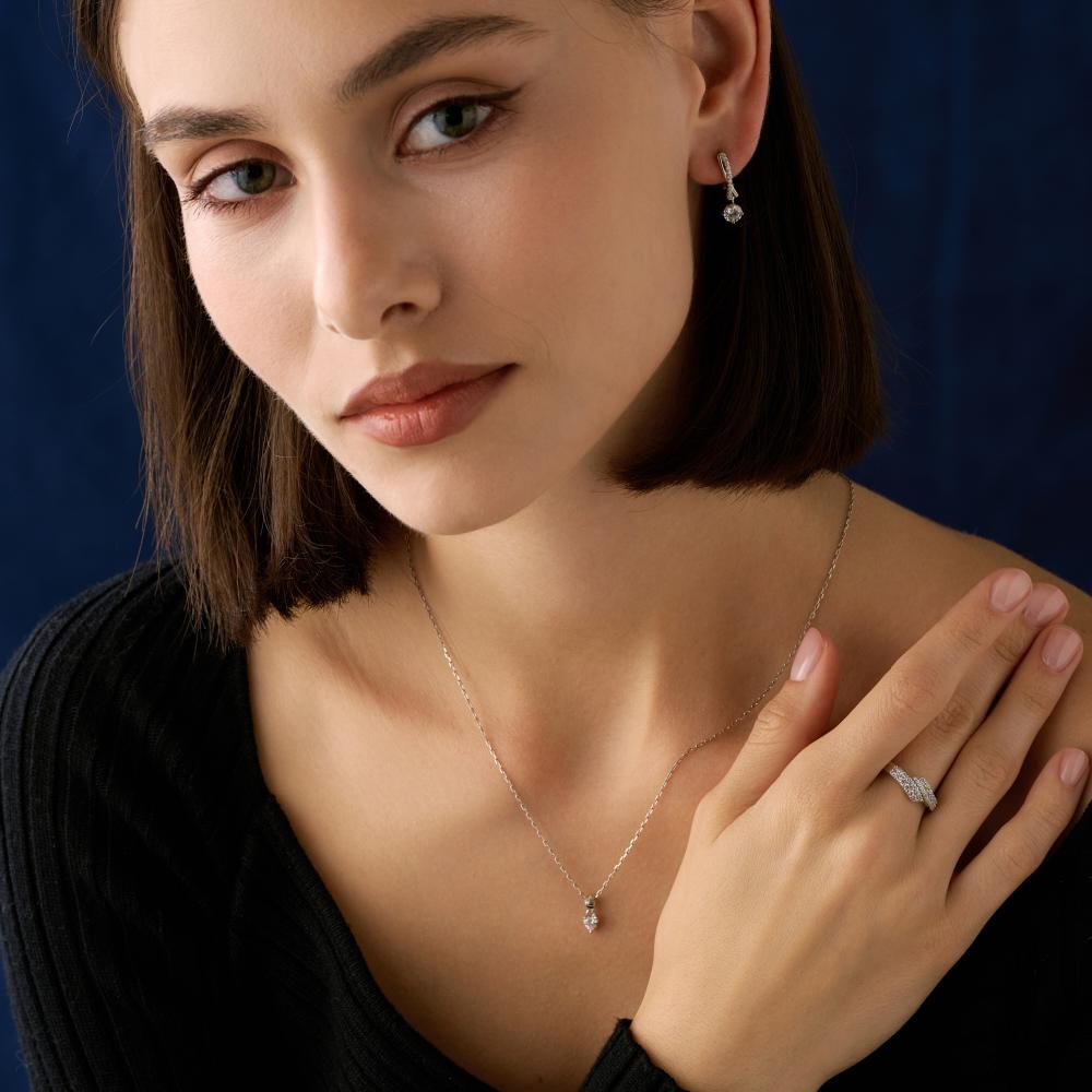 Серебряные серьги подвесные ДИ94-121-00043-1