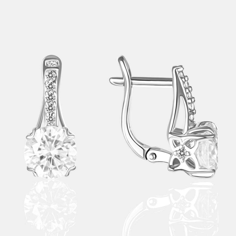 Серебряные серьги с фианитами
