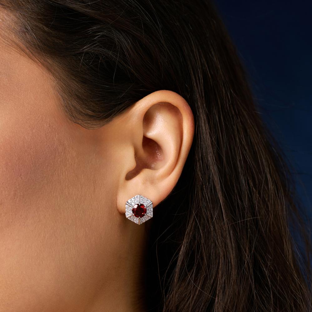 Серебряные серьги гвоздики Инталия ИТ208385-006-0019