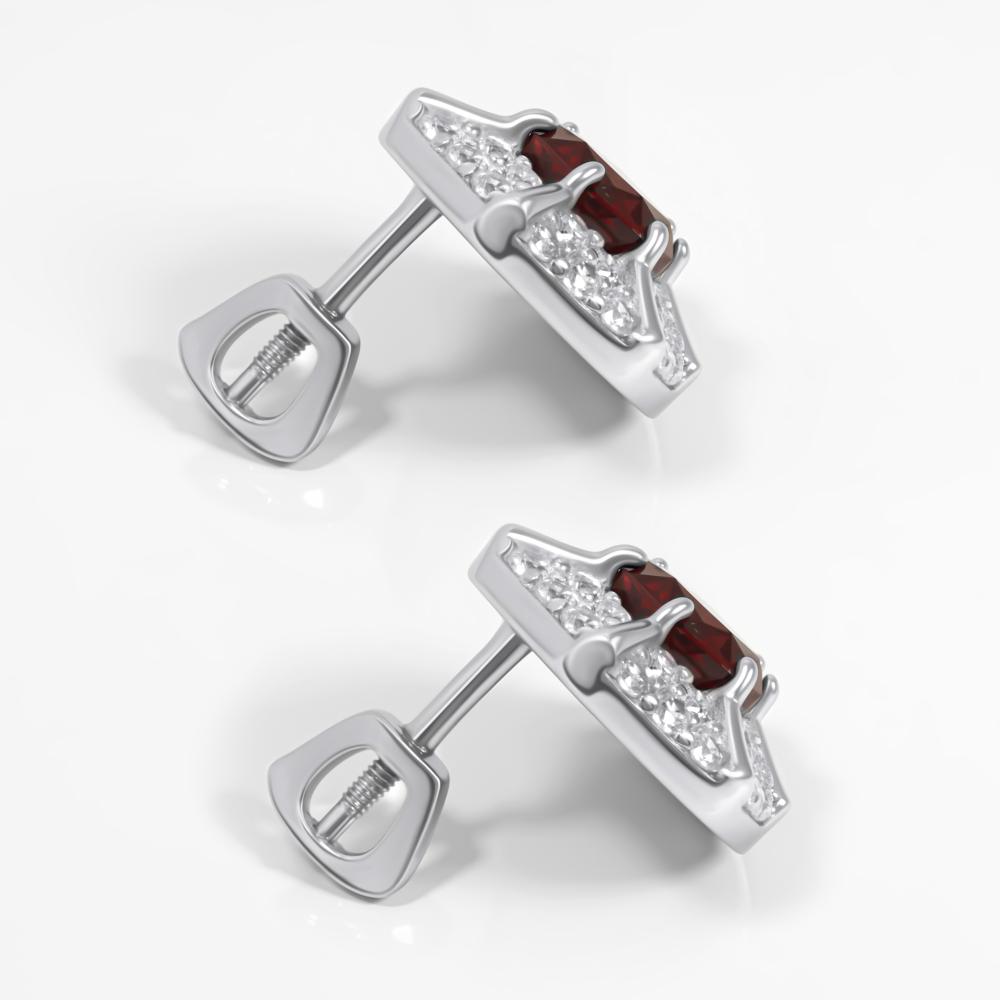 Серебряные серьги гвоздики Инталия ИТ208385-006-0019