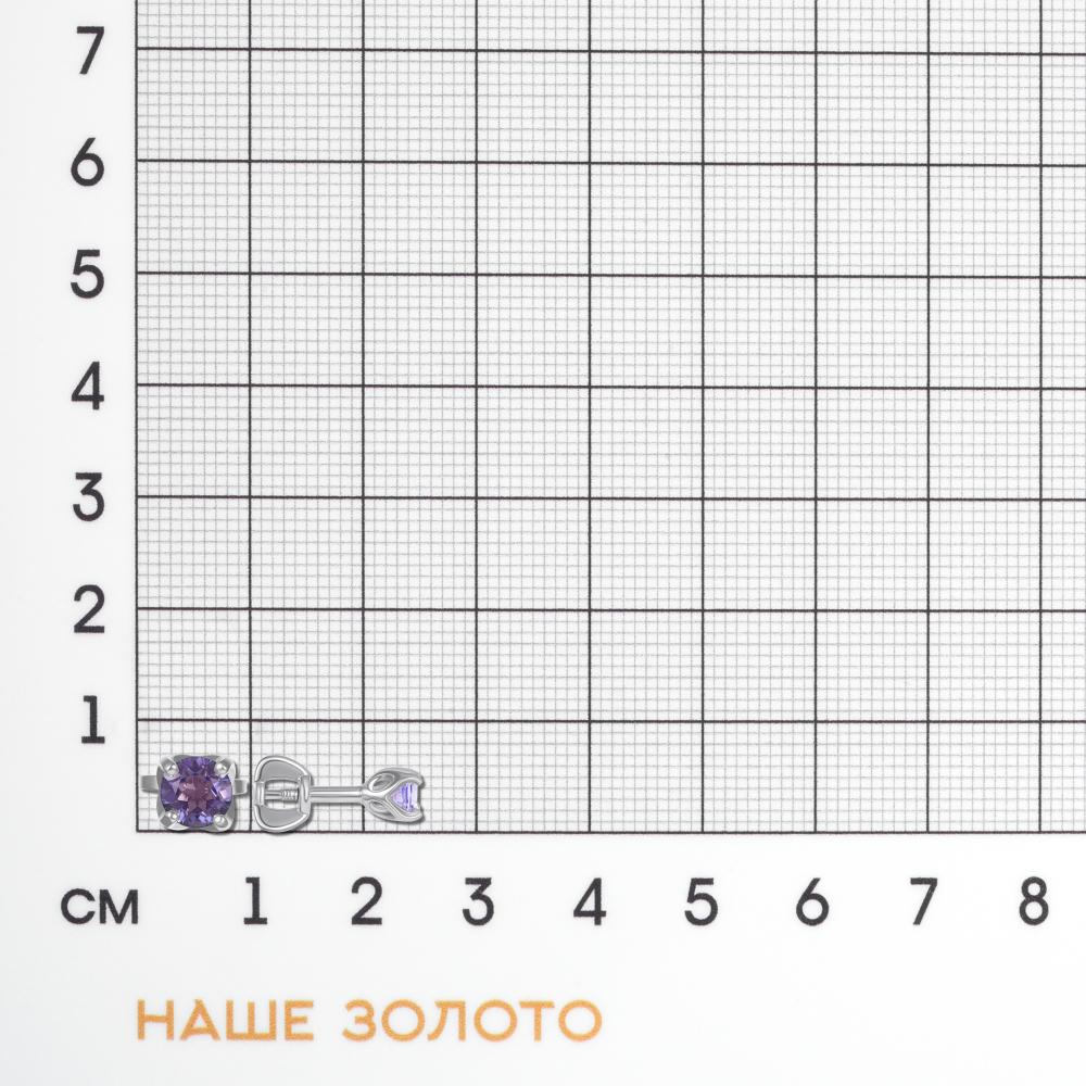Серебряные серьги гвоздики Инталия ИТ201885-255-0019