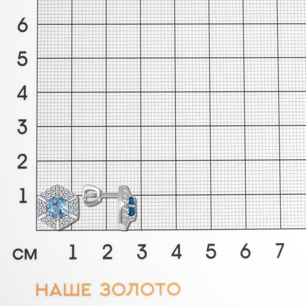 Серебряные серьги гвоздики Инталия ИТ208385-002-0019