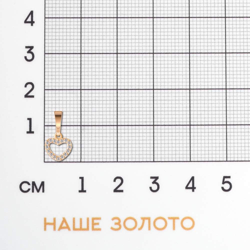 Золотая подвеска Sokolov из красного золота 585 пробы ГГПдСрдцЛ57/бцФ/з585