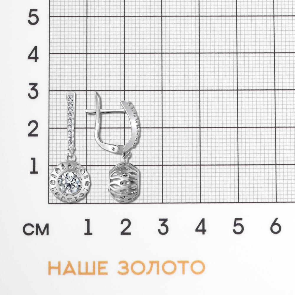 Серебряные серьги подвесные Альфа-карат КР2128860/9