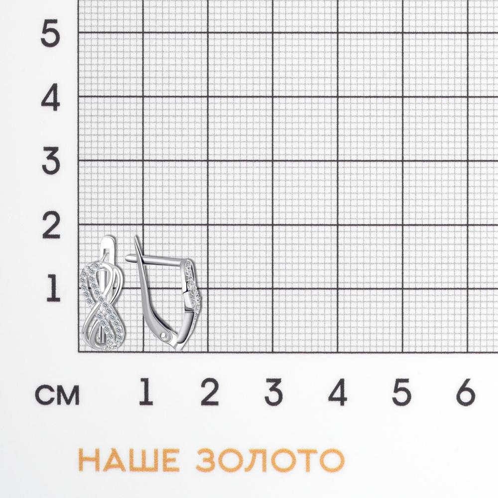 Серебряные серьги Золотая подкова  со вставками (фианит) ЯВ83734С