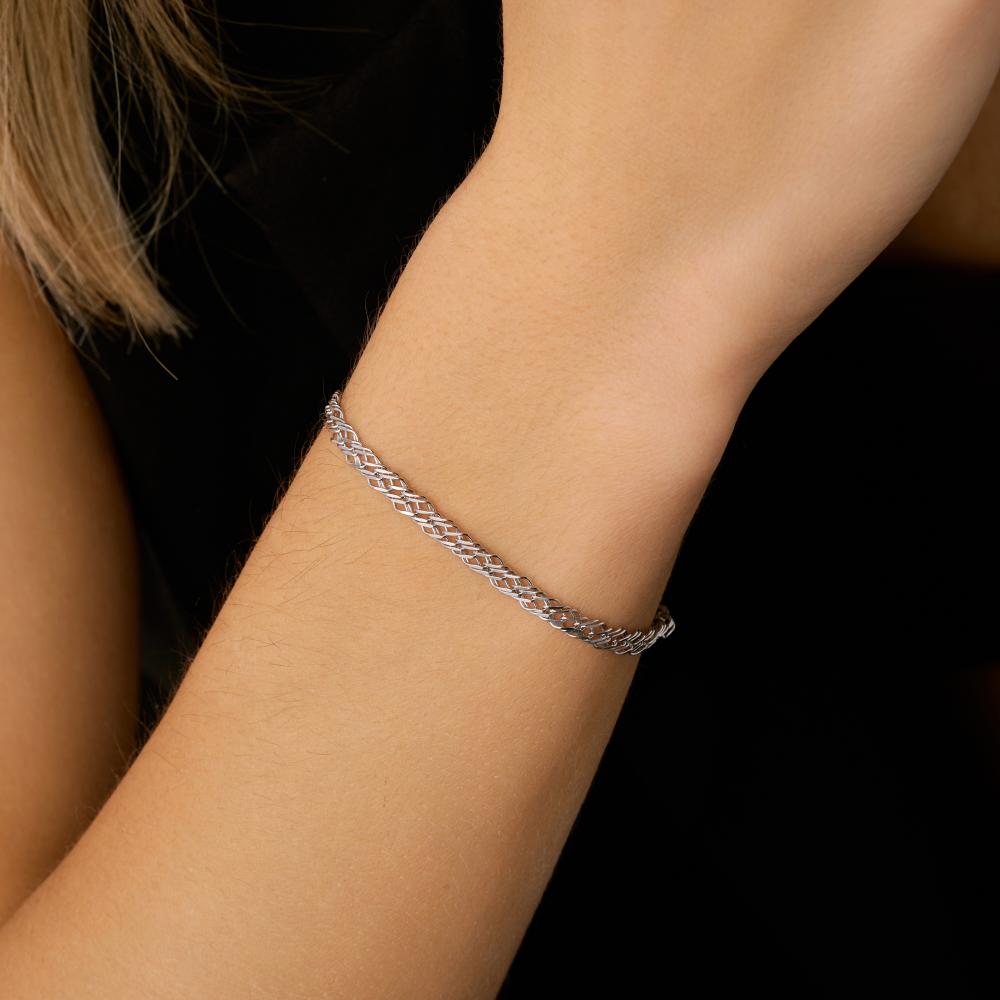 Серебряный браслет Krastsvetmet КЯНБ 22-203-3 0.50
