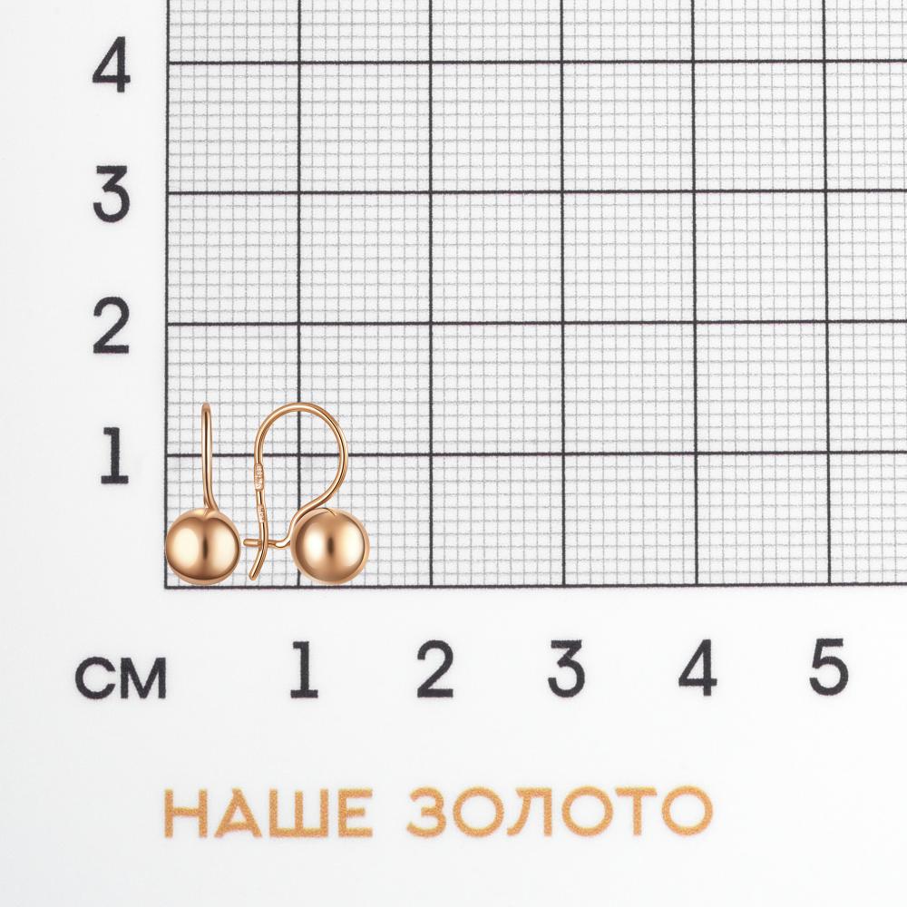 Золотые серьги детские Светлов из красного золота 585 пробы К825-0527-11-00