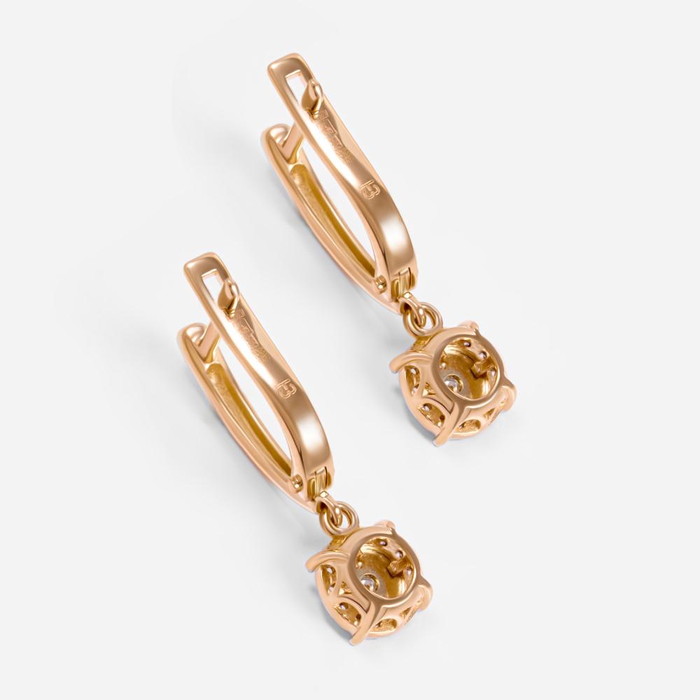 Золотые серьги подвесные New gold из красного золота 585 пробы НЮ097460_02_01_001_0001