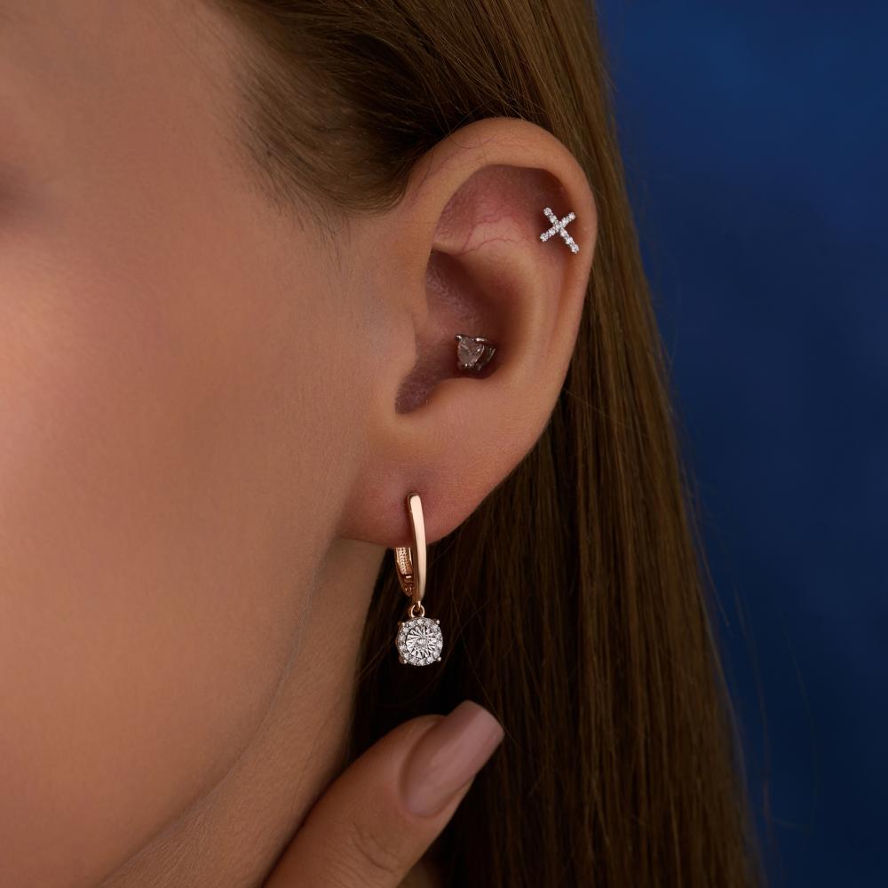 Золотые серьги подвесные New gold из красного золота 585 пробы НЮ097460_02_01_001_0001