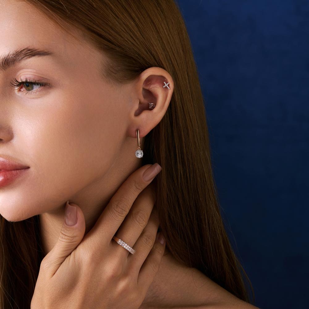 Золотые серьги подвесные New gold из красного золота 585 пробы НЮ097460_02_01_001_0001