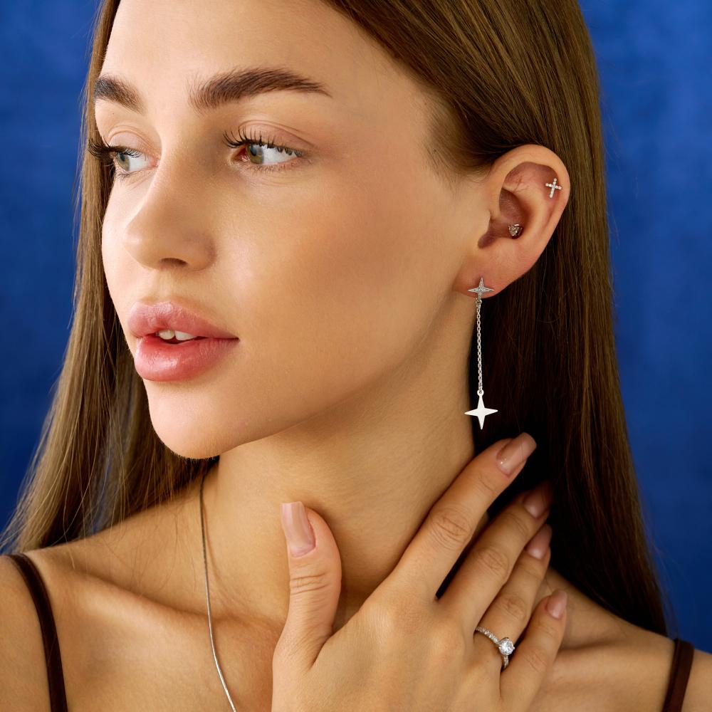 Серебряные серьги протяжки Золотые купола ЗК022184700775