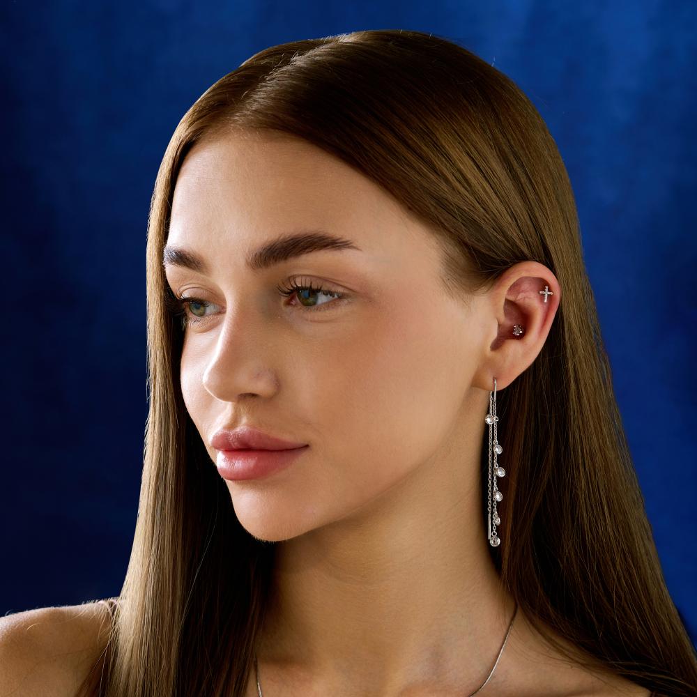 Серебряные серьги протяжки Золотые купола ЗК0211720-00775