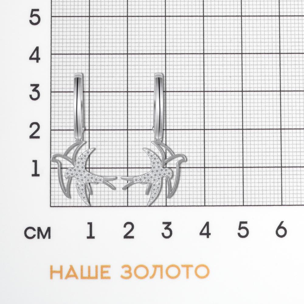 Серебряные серьги подвесные Ювелирные традиции ЮИС6349-7226
