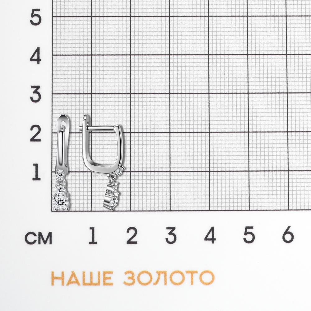 Серебряные серьги подвесные Фиделис ФСКАС4874Е