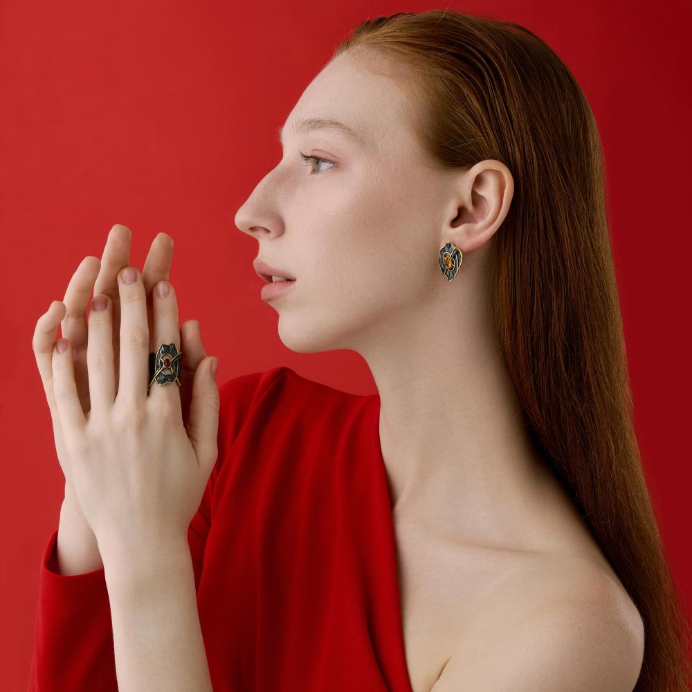 Серебряное кольцо Балтийское золото ЯН71161372